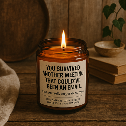 You Survived Another Meeting Funny Scented Soy Candle