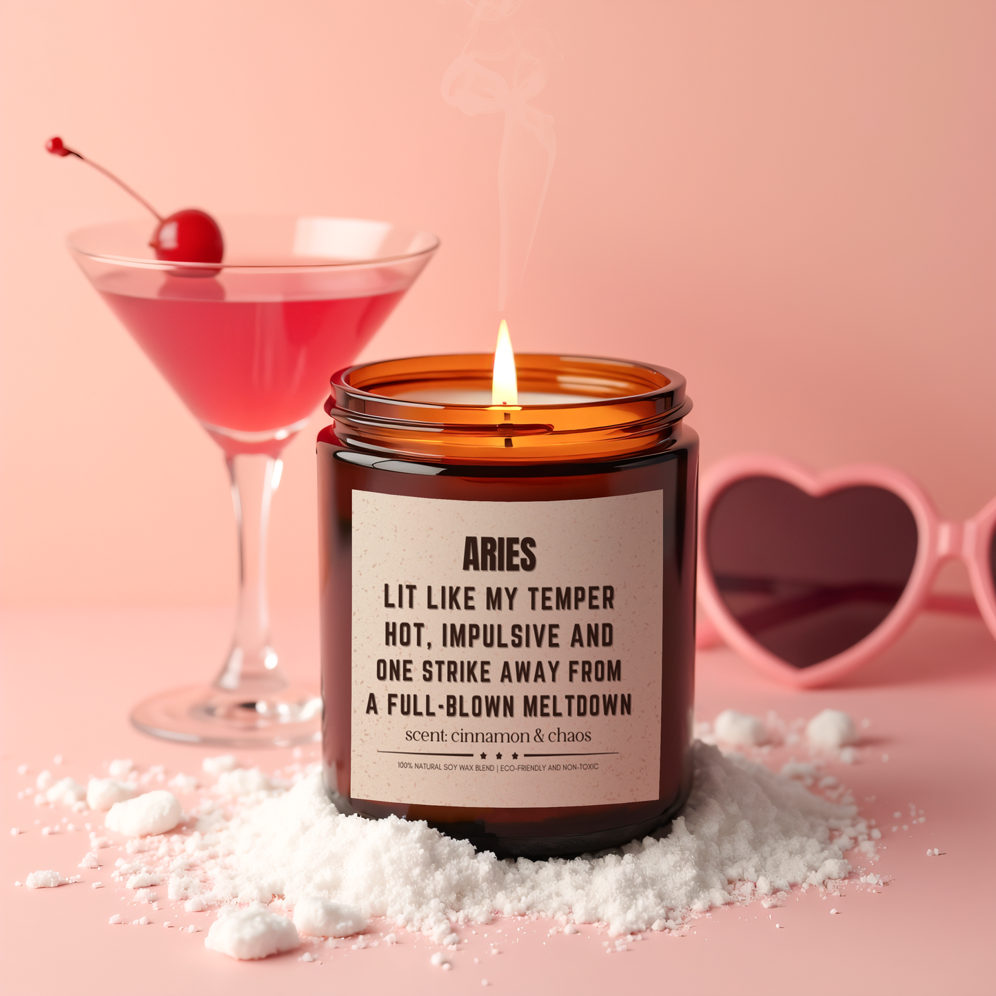 Funny Aries Zodiac Scented Candle for Energy and Ambiance