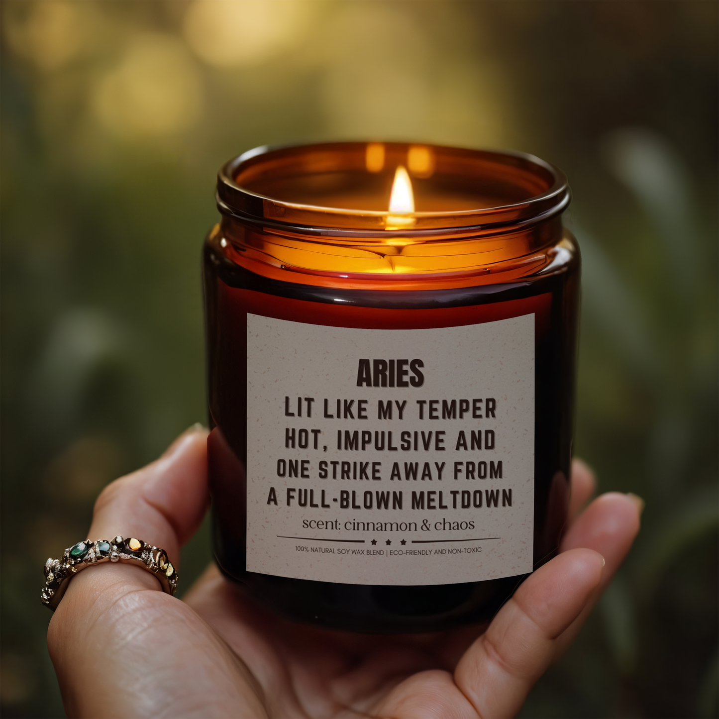 Funny Aries Zodiac Scented Candle for Energy and Ambiance