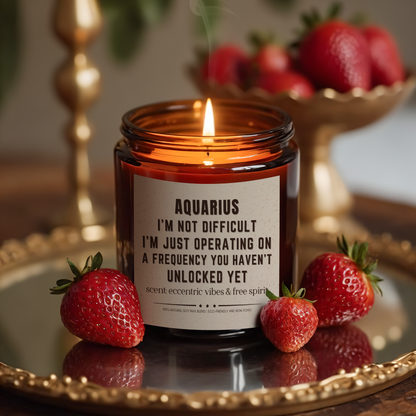 Funny Aquarius Zodiac Scented Candle - Eco-Friendly Charm