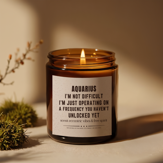 Funny Aquarius Zodiac Scented Candle - Eco-Friendly Charm