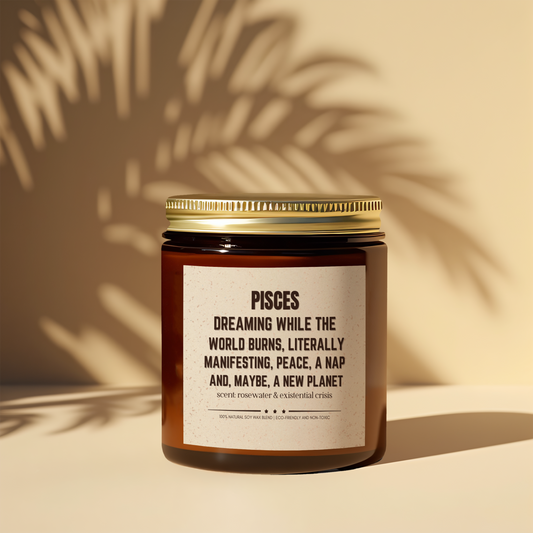 Funny Pisces Zodiac Scented Candle for Joyful Aromas