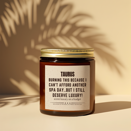 Funny Taurus Zodiac Scented Candle for Fun and Relaxation