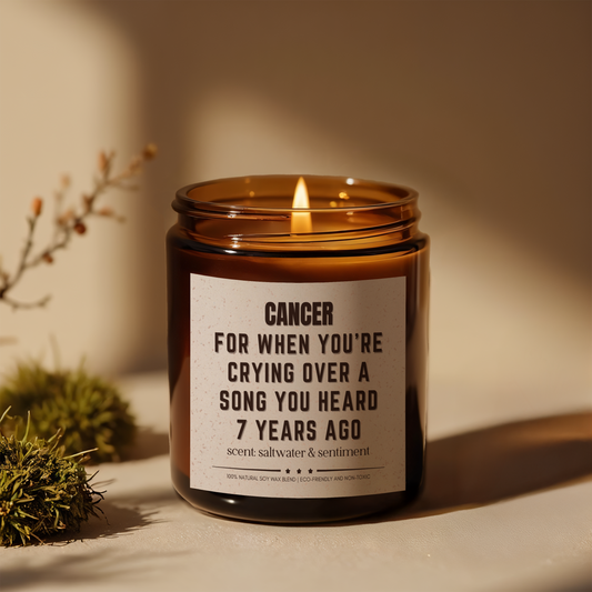 Funny Cancer Zodiac Scented Candle for Relaxation and Joy