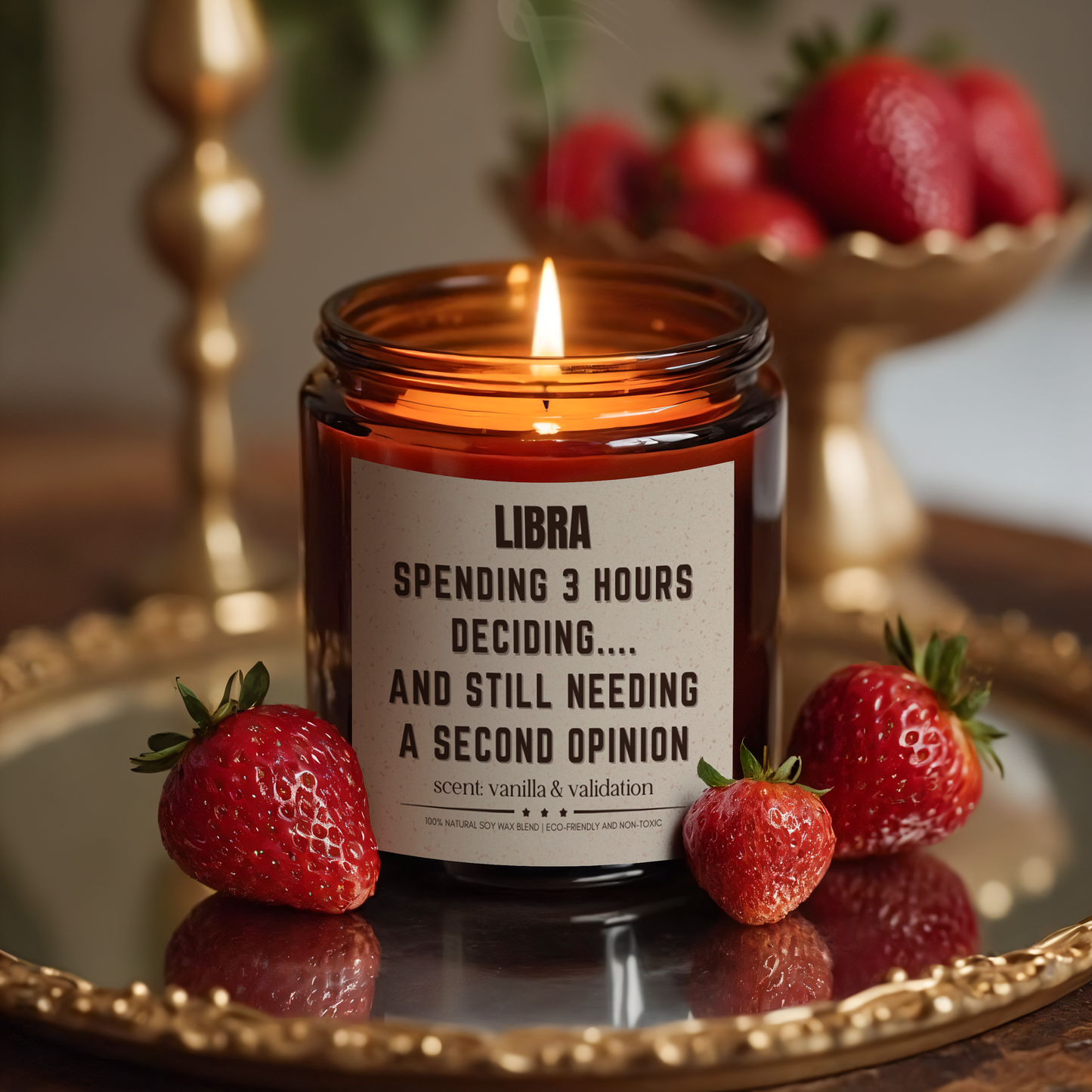 Funny Libra Zodiac Candle: Eco-Friendly Aromatic Delight