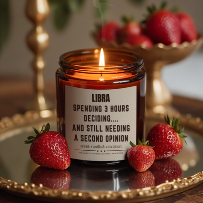 Funny Libra Zodiac Candle: Eco-Friendly Aromatic Delight