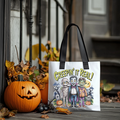 Creepin' It Real Halloween Tote Bag – Funny Trick-or-Treat Bag for Kids & Adults