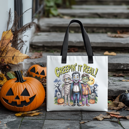 Creepin' It Real Halloween Tote Bag – Funny Trick-or-Treat Bag for Kids & Adults