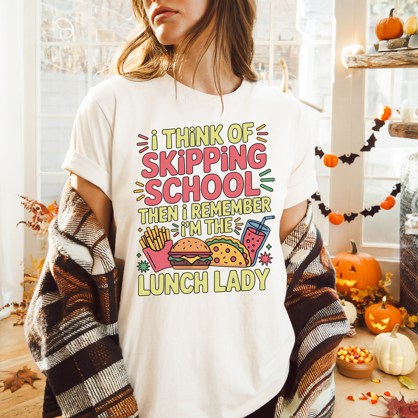 Funny Lunch Lady Shirt for Women, Skipping School But I’m the Lunch Lady T-Shirt