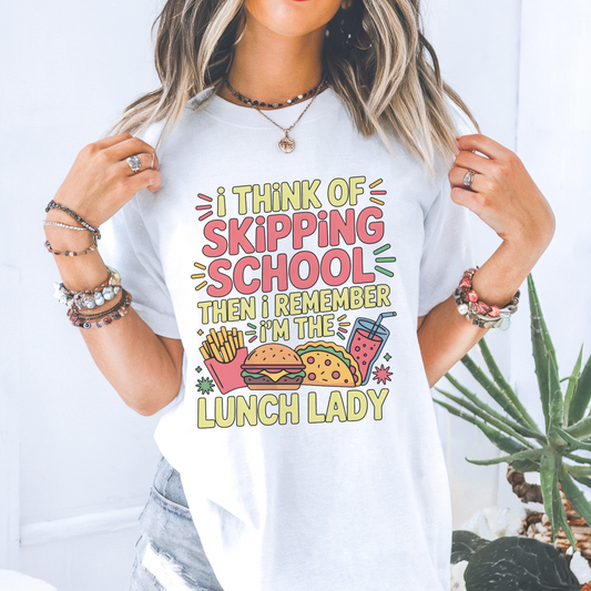 Funny Lunch Lady Shirt for Women, Skipping School But I’m the Lunch Lady T-Shirt