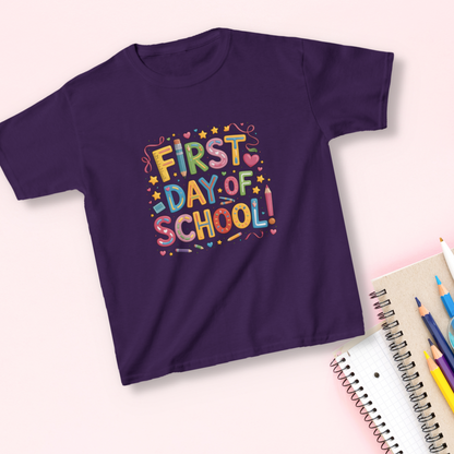 First Day of School T-Shirt for Kids – Cute & Colorful Back to School Tee