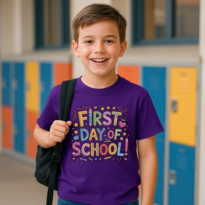 First Day of School T-Shirt for Kids – Cute & Colorful Back to School Tee