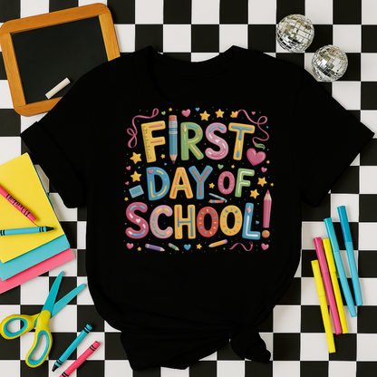 First Day of School T-Shirt for Kids – Cute & Colorful Back to School Tee