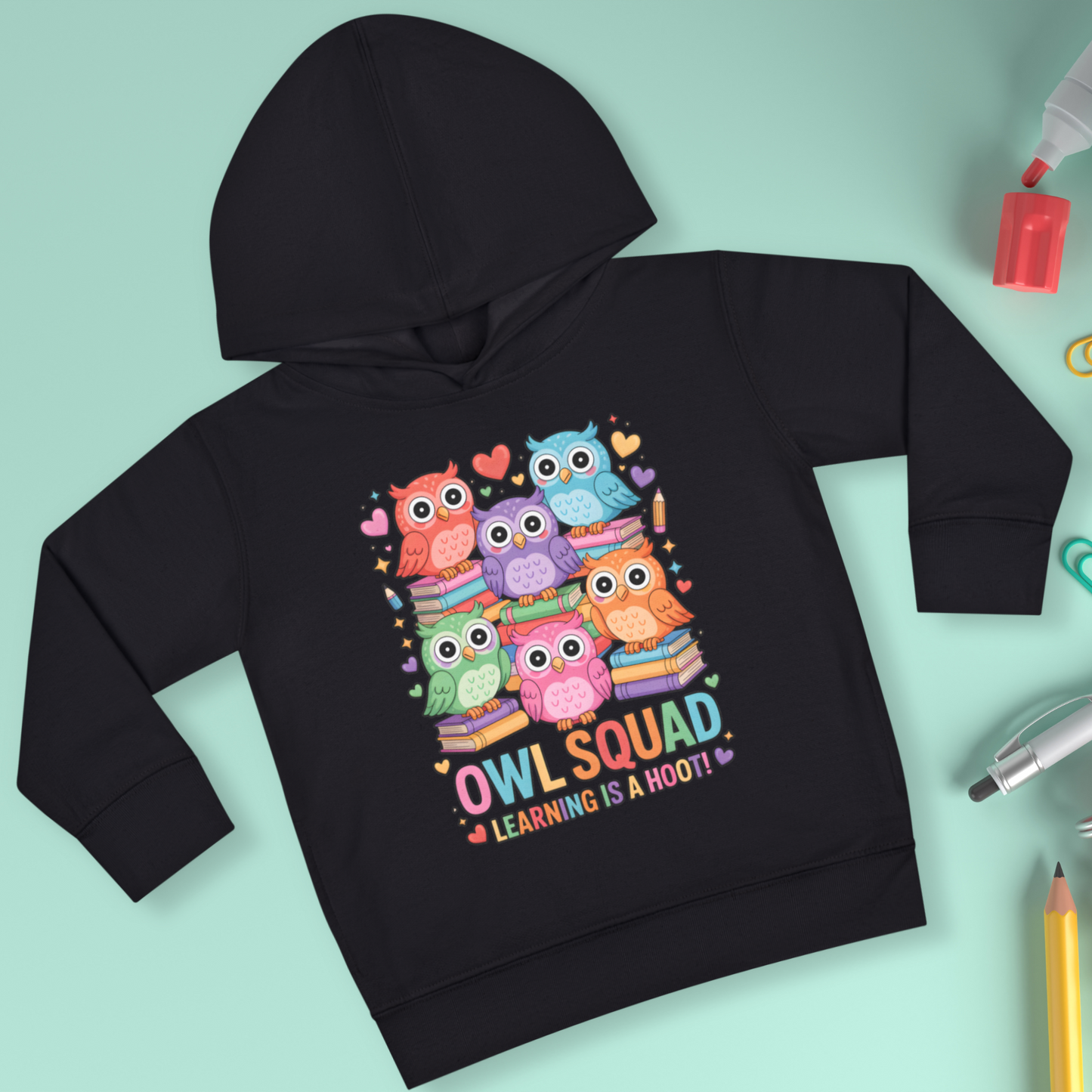 Owl Squad Kids Hoodie – Learning Is a Hoot Preschool Sweatshirt