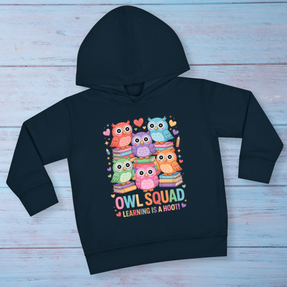 Owl Squad Kids Hoodie – Learning Is a Hoot Preschool Sweatshirt