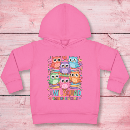 Owl Squad Kids Hoodie – Learning Is a Hoot Preschool Sweatshirt