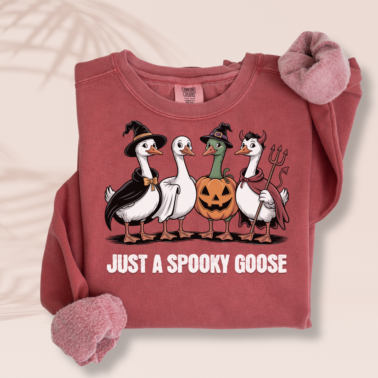 Just a Spooky Goose Sweatshirt – Funny Halloween Crewneck