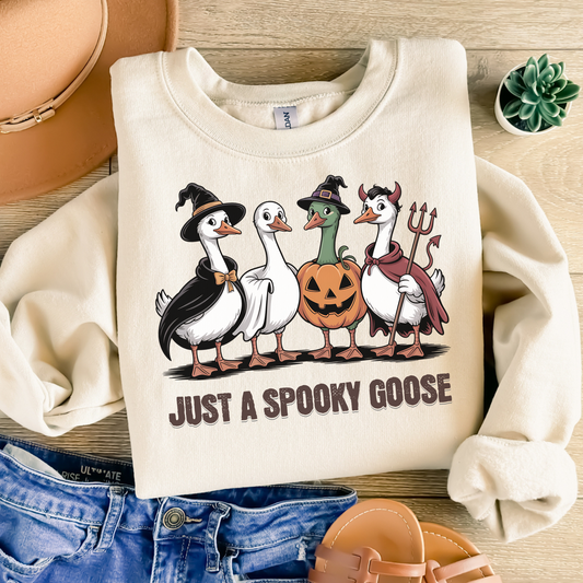 Just a Spooky Goose Sweatshirt – Funny Halloween Crewneck