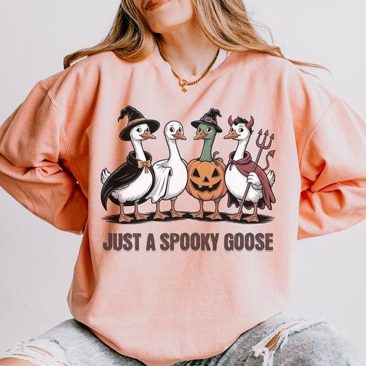 Just a Spooky Goose Sweatshirt – Funny Halloween Crewneck