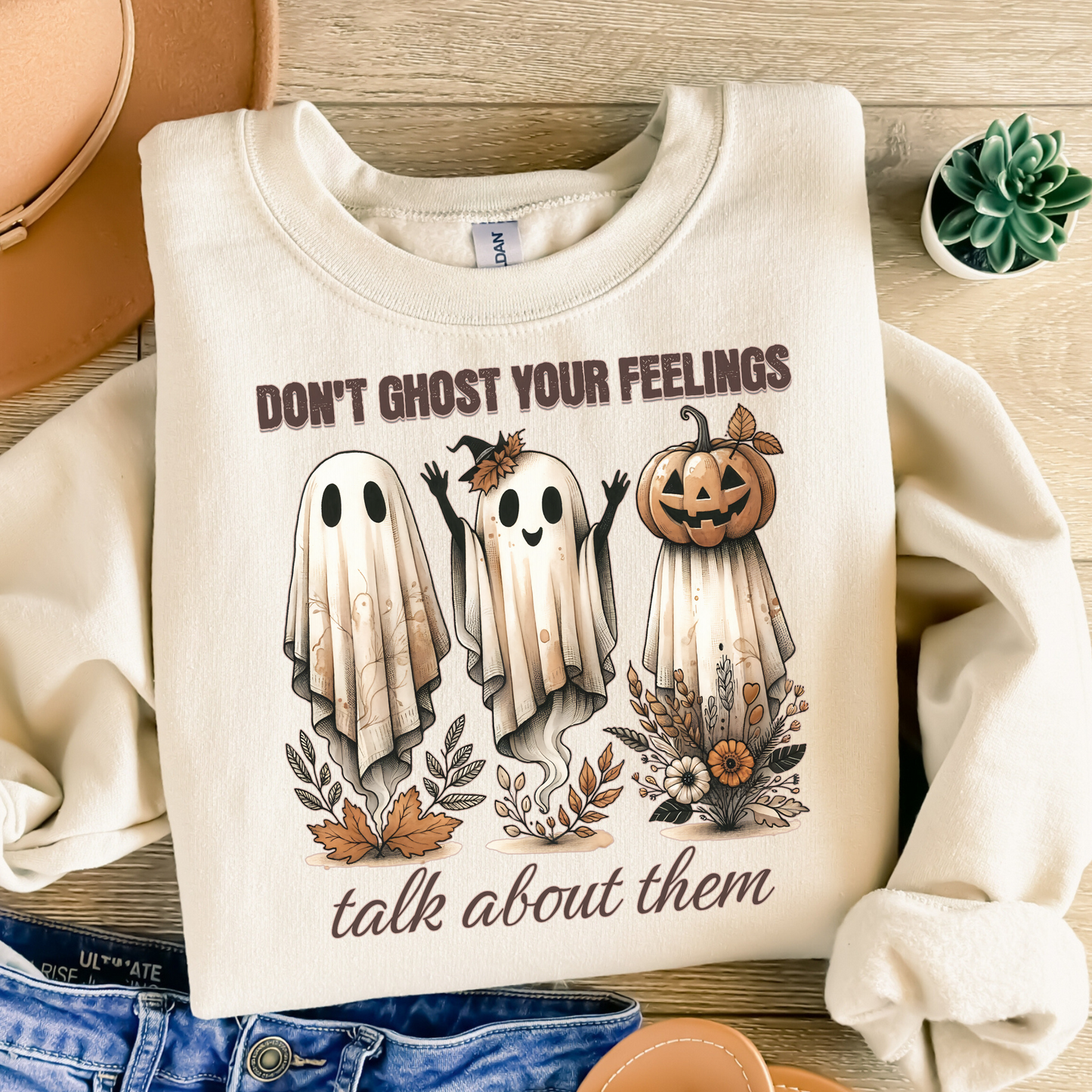Don’t Ghost Your Feelings Sweatshirt – Mental Health Halloween Crewneck