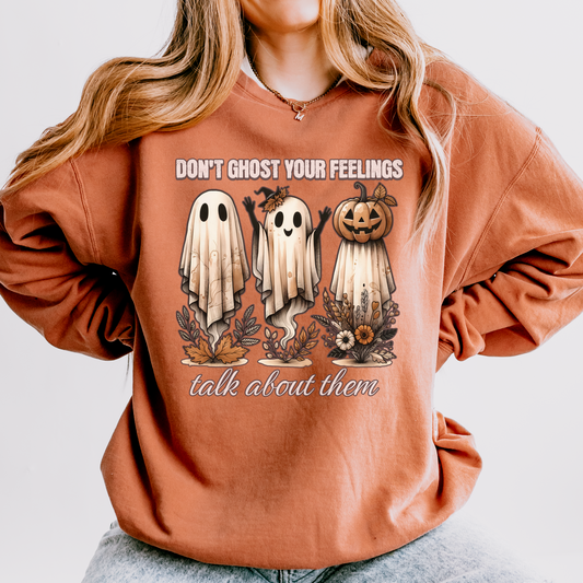 Don’t Ghost Your Feelings Sweatshirt – Mental Health Halloween Crewneck