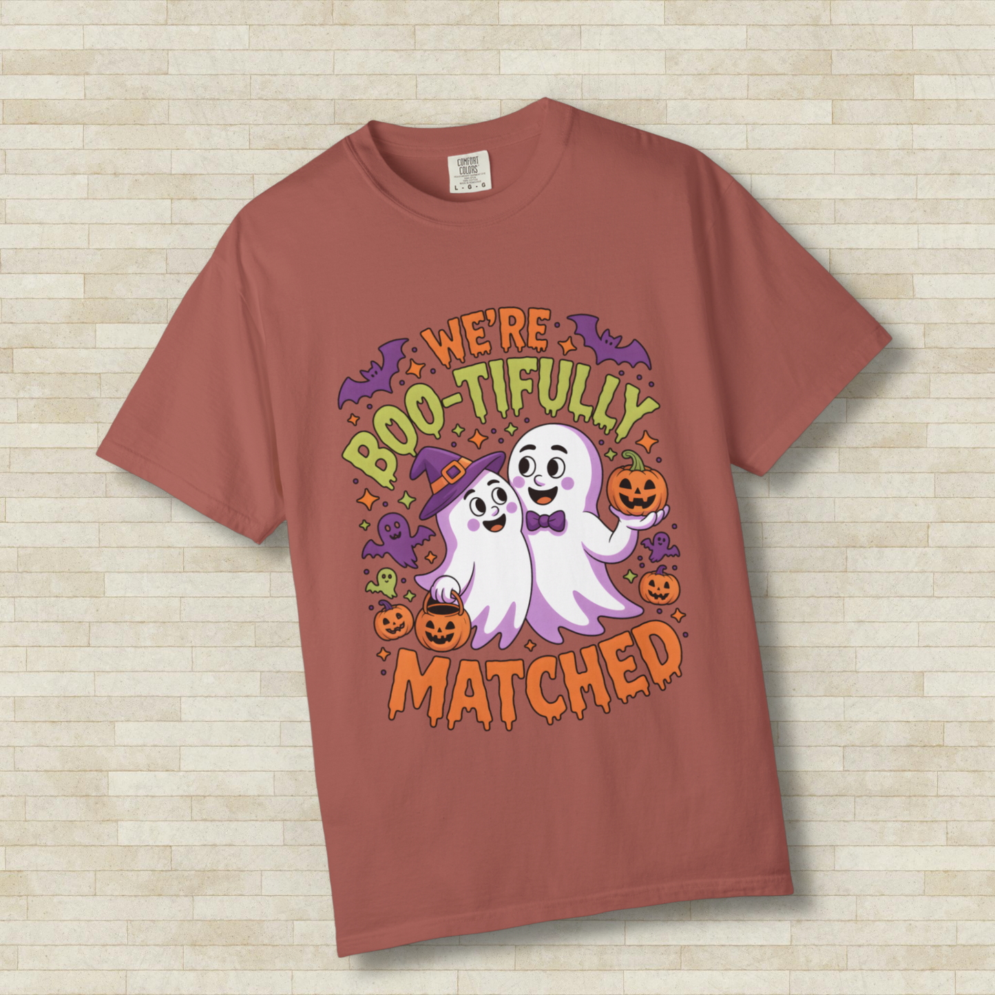 We're Boo-tifully Matched Couples Halloween Ghost T-Shirt