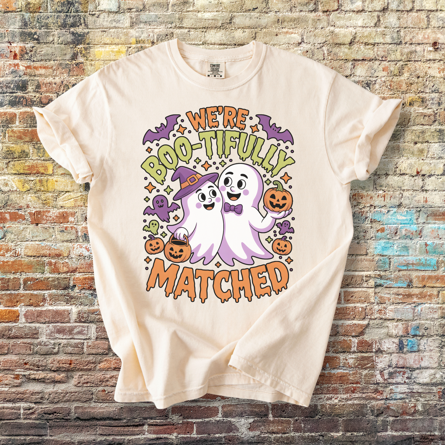We're Boo-tifully Matched Couples Halloween Ghost T-Shirt