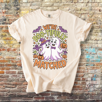 We're Boo-tifully Matched Couples Halloween Ghost T-Shirt