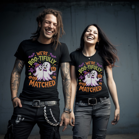 We're Boo-tifully Matched Couples Halloween Ghost T-Shirt