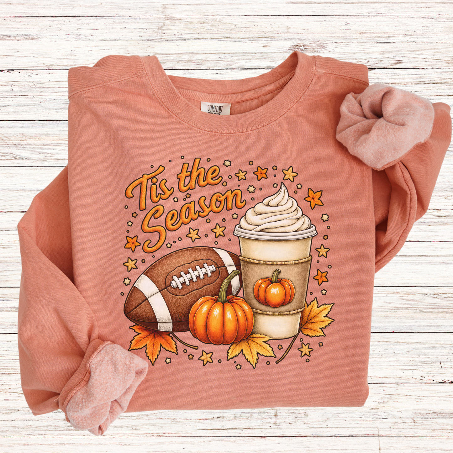 ‘Tis the Season Fall Sweatshirt – Pumpkin Spice, Football & Autumn Vibes Cozy Crewneck Pullover