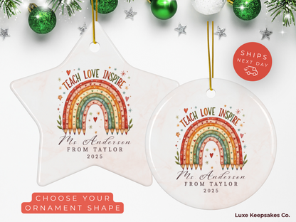 Personalized Teacher Ornament - Christmas Ornament for Teachers - Custom Name Gift