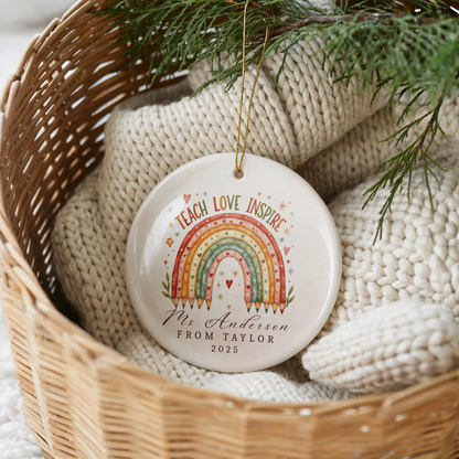 Personalized Teacher Ornament - Christmas Ornament for Teachers - Custom Name Gift