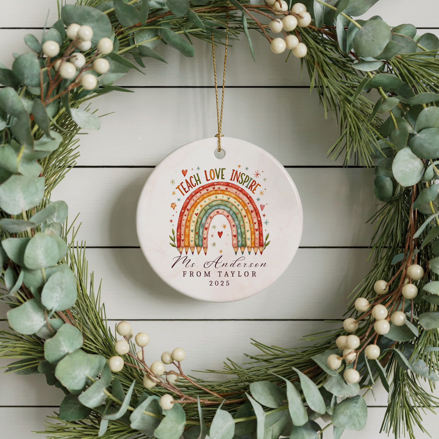 Personalized Teacher Ornament - Christmas Ornament for Teachers - Custom Name Gift