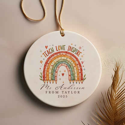 Personalized Teacher Ornament - Christmas Ornament for Teachers - Custom Name Gift
