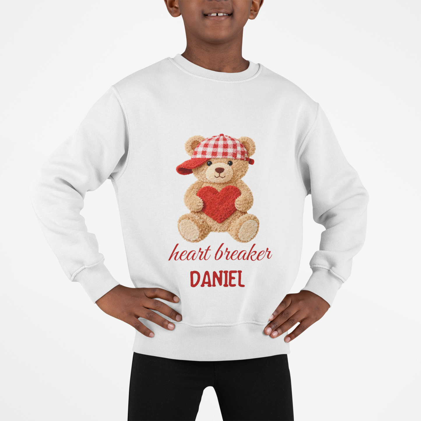 Heart Breaker Teddy Bear Personalized Kids (Boys) Sweatshirt