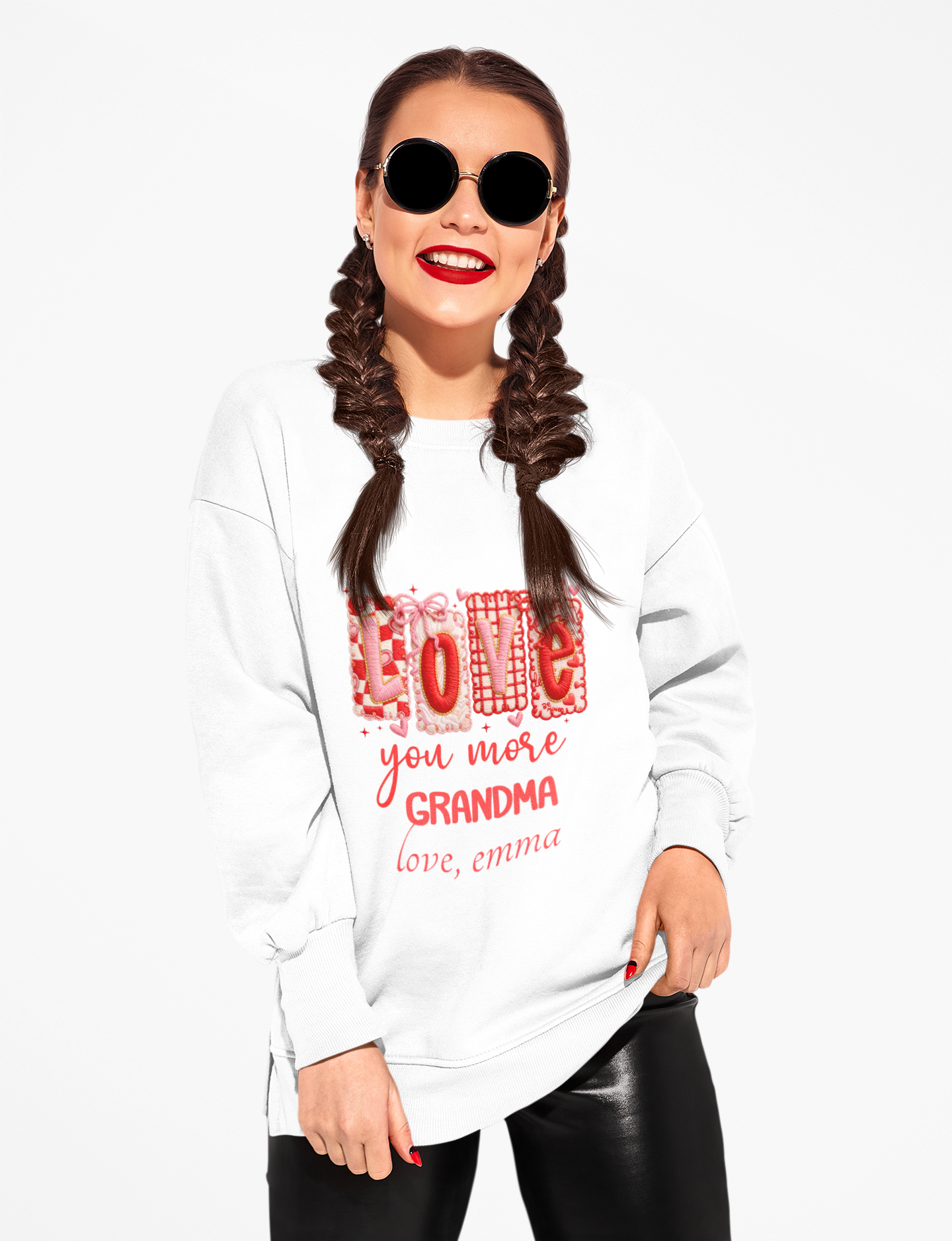 Personalized Grandma Valentine Sweatshirt — Custom Grandma Valentine's Day Crewneck
