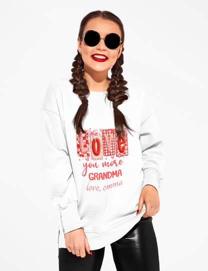 Personalized Grandma Valentine Sweatshirt — Custom Grandma Valentine's Day Crewneck
