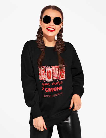 Personalized Grandma Valentine Sweatshirt — Custom Grandma Valentine's Day Crewneck