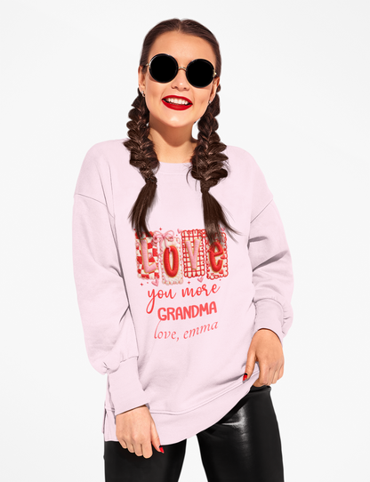 Personalized Grandma Valentine Sweatshirt — Custom Grandma Valentine's Day Crewneck