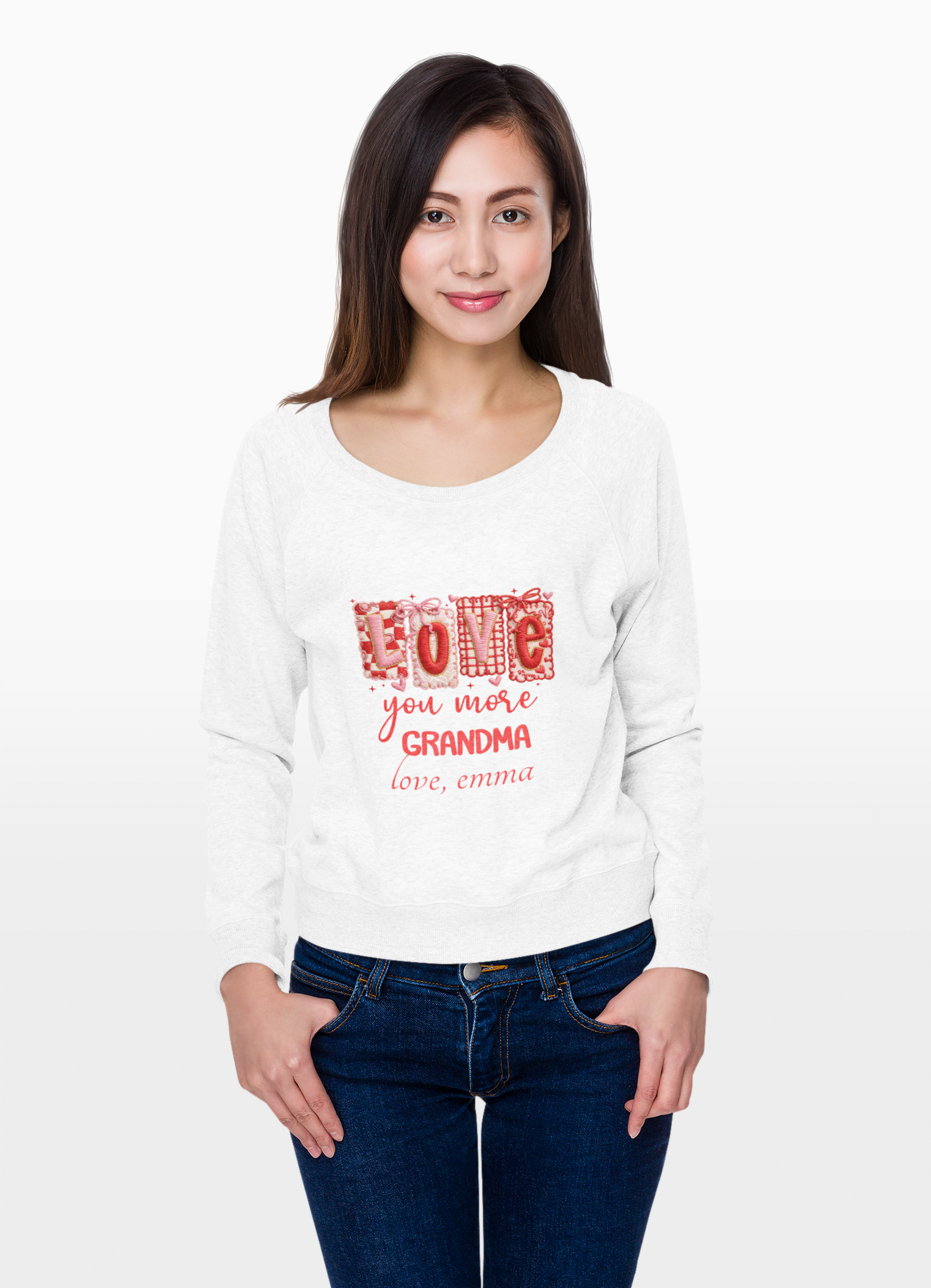 Personalized Grandma Valentine Sweatshirt — Custom Grandma Valentine's Day Crewneck