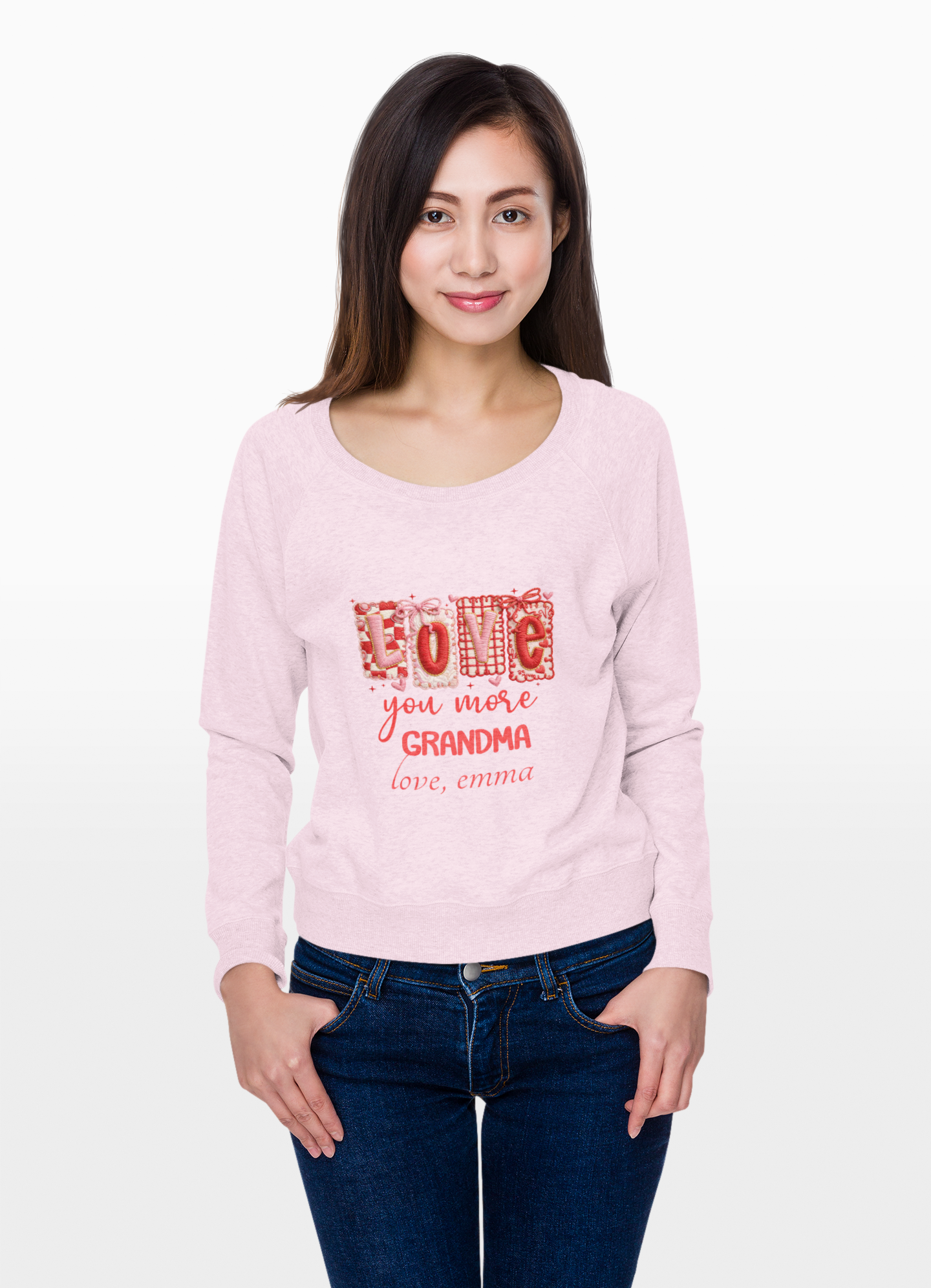 Personalized Grandma Valentine Sweatshirt — Custom Grandma Valentine's Day Crewneck
