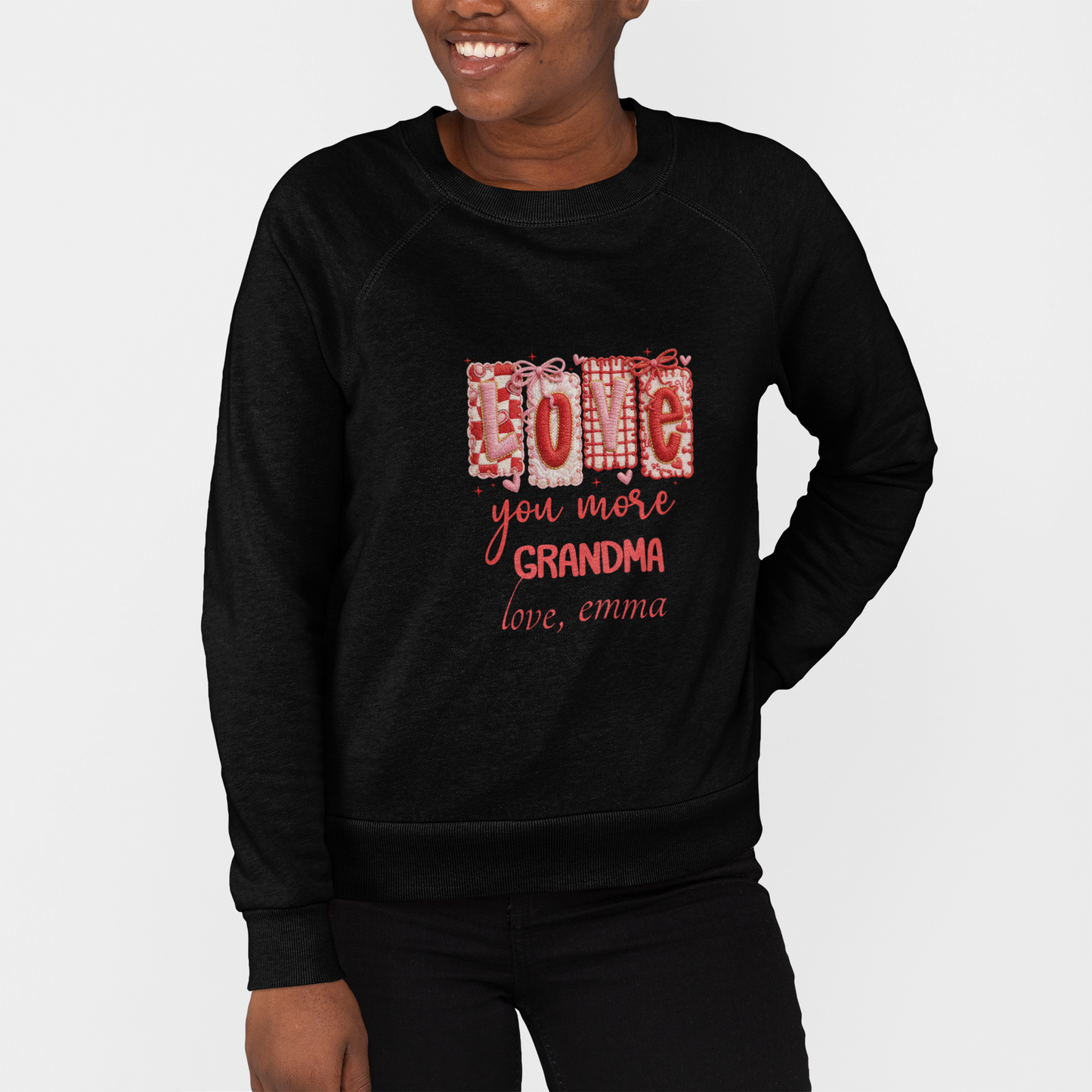 Personalized Grandma Valentine Sweatshirt — Custom Grandma Valentine's Day Crewneck