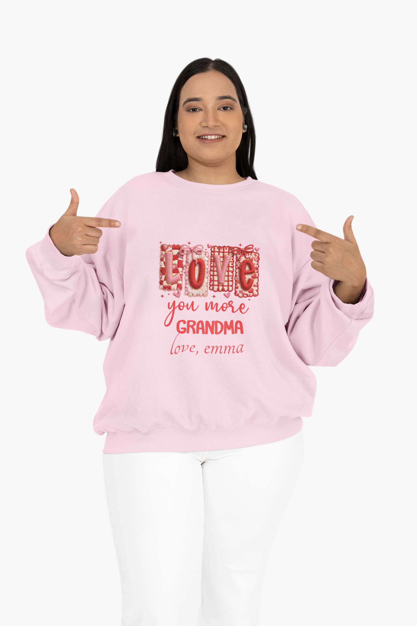 Personalized Grandma Valentine Sweatshirt — Custom Grandma Valentine's Day Crewneck