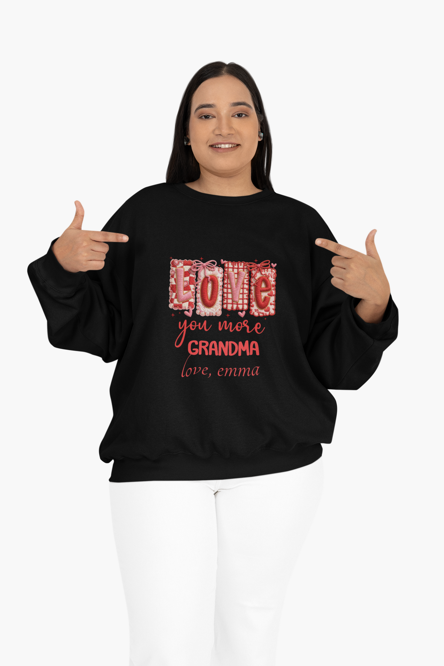 Personalized Grandma Valentine Sweatshirt — Custom Grandma Valentine's Day Crewneck