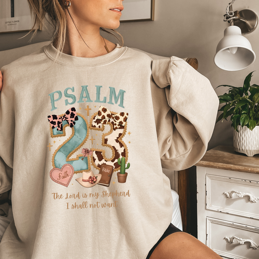 Psalm 23 Bible Verse Shirt – Christian Sweatshirt “The Lord Is My Shepherd” Faith Shirt
