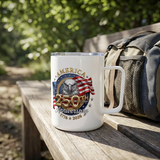 America 250th Anniversary Coffee Mug – 1776-2026 Commemorative Mug | Patriotic Eagle Mug | 4th of July Gift | America 250 Collectible | 10oz Insulated Coffee Mug
