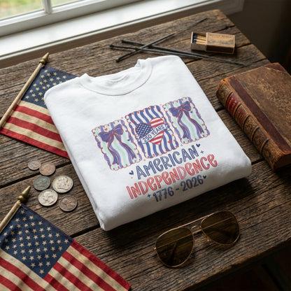 American Independence Sweatshirt – 250 Years 1776-2026 | Coquette Patriotic Sweatshirt |  America 250th Birthday Shirt