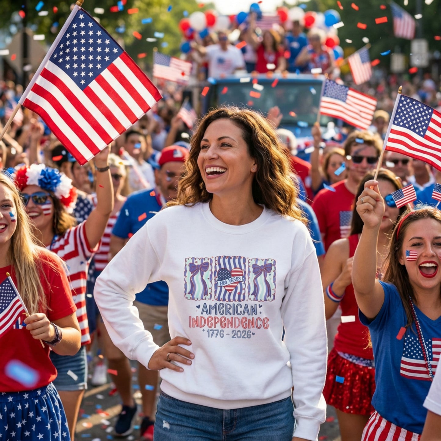 American Independence Sweatshirt – 250 Years 1776-2026 | Coquette Patriotic Sweatshirt |  America 250th Birthday Shirt
