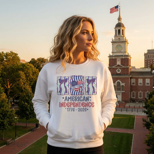 American Independence Sweatshirt – 250 Years 1776-2026 | Coquette Patriotic Sweatshirt |  America 250th Birthday Shirt
