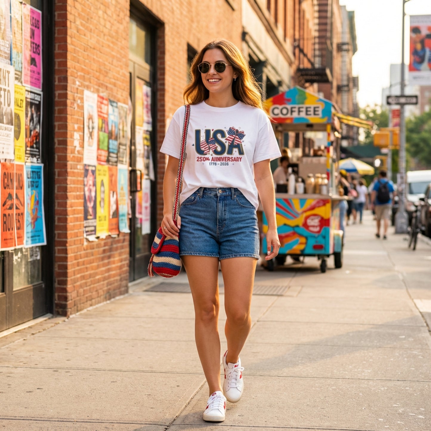 USA 250th Anniversary Women's Boxy Tee – Coquette Patriotic Crop Top | 4th of July Shirt for Women | America 250 T-Shirt | 1776-2026 Independence Day Outfit